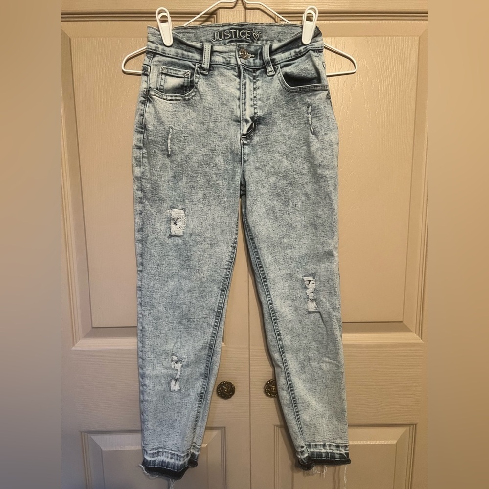 Justice High Rise Light Blue Jeans